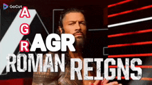roman reigns is a wrestler that is featured on a gocut ad