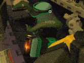 a video game character with the name vinny on his chest