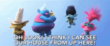 oh look think house floating trolls