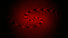 a red swirl on a black background that looks like a flower