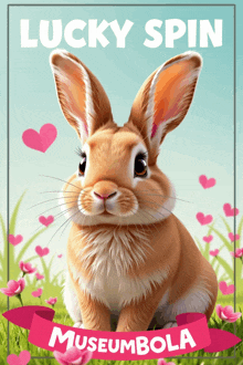 a picture of a rabbit with the words lucky spin museum bola