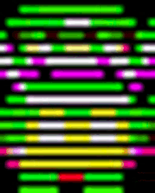 a blurred image of a bunch of different colored lights on a black background .