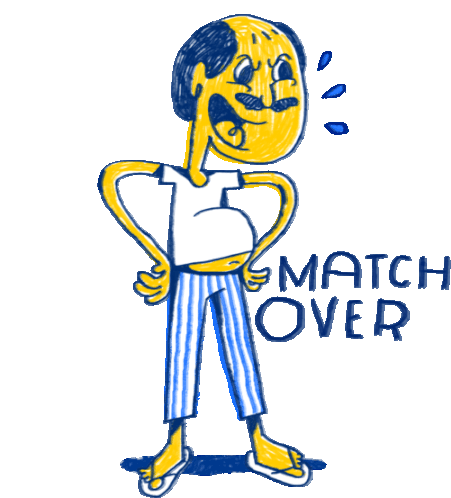 Dad Announces 'Match Over' In English Sticker - Gully Cricket Match Over Google Stickers