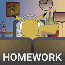 Pikachu Homework Work Form Home GIF - Pikachu Homework Work Form Home Staying In To Work From Home GIFs
