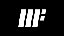 a white logo on a black background that looks like a glitch effect
