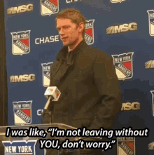 eric staal i was like im not leaving without you dont worry im not leaving without you not gonna leave you