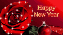 Happy New Year Rose GIF - Happy New Year Rose Glitter GIFs