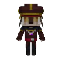 a minecraft character with a hat and a necklace