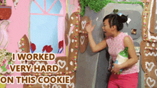 Food Party Thu Tran GIF - Food Party Thu Tran I Worked Very Hard On This Cookie GIFs