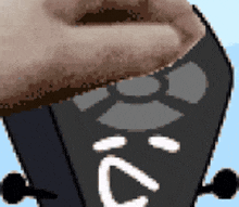 a cartoon drawing of a man 's face with a smiley face on it