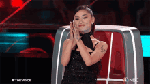 Clapping Ariana Grande GIF - Clapping Ariana Grande The Voice GIFs