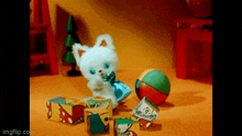 котенок пинает кубики ну и ладно GIF - котенок пинает кубики ну и ладно ну и пожалуйста GIFs
