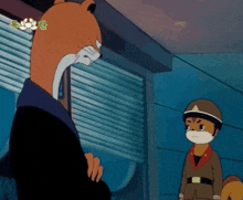 a cartoon of a cat and a police officer