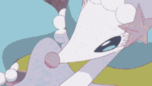 a cartoon drawing of a sea lion with a pearl necklace around its neck