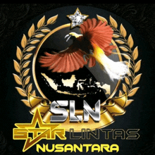 a logo for star lintas nusantara with a bird and a star