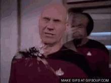 Snowballs On A Spaceship - Star Trek GIF - Star Trek Snow Ball Captain Picard GIFs