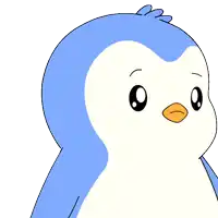 a blue and white penguin says excuse me ?