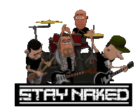 Rock Stay Naked Sticker - Rock Stay Naked Band Stickers