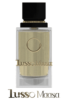 a bottle of tusso maasa perfume with a black cap