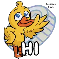 a cartoon of a duck with the words decisive duck above it