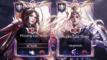 a butterfly and a yena are standing next to each other in a video game