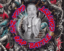 a poster for a rap battle with a girl in the center