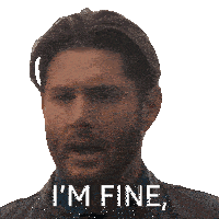 a man with a beard has the words it 's fine written on his face