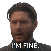 a man with a beard has the words it 's fine written on his face