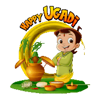 Happy Ugadi Chhota Bheem Sticker - Happy Ugadi Chhota Bheem Aap Ko Ugadi Ki Shubhkamnaye Stickers