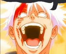 a close up of a man with his mouth open
