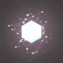 a hexagon with a light coming out of it on a dark background
