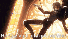 a man playing a violin with the words he saw vani and got nervous