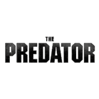 the word predator is on a white background with red arrows