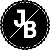 a black and white logo with the letter jb in the middle