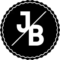 a black and white logo with the letter jb in the middle