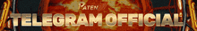 a sign that says telegram official with a fire background