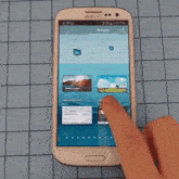 a samsung phone is open to a widget screen