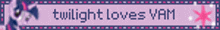 twilight loves yam is written on a pink and purple background