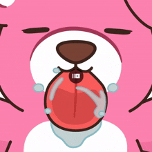 a cartoon drawing of a teddy bear with a youtube logo on its mouth