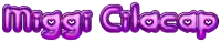 a purple logo for maggi cilacap with hearts
