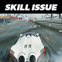 a poster for skill issue shows a car on the road
