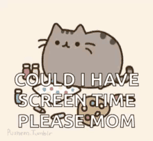 pusheen cat drawing coloring could i have screen time