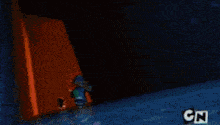 a cartoon character with a cn logo on the bottom