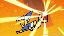 a cartoon of a wizard holding a wand with a youtube link below