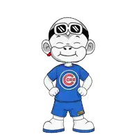a cartoon character with a cubs shirt on