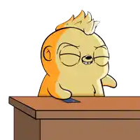 a cartoon of a monkey sitting at a table