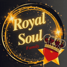 a logo for royal soul family with a crown on a heart