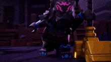 a cartoon skeleton is holding a sword in a video game