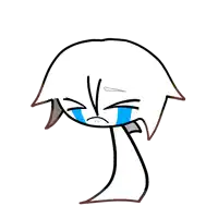 a drawing of a person 's head with a blue eye