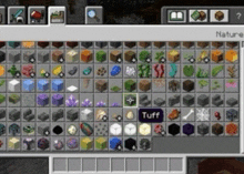 a screenshot of a minecraft game with a tuff item